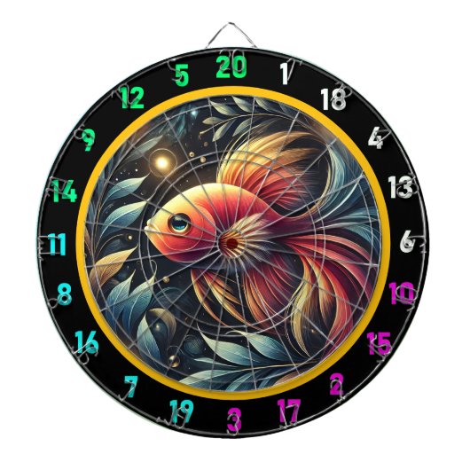 Shimmering Betta Dartboard Game Set Dartscheibe (vorne)