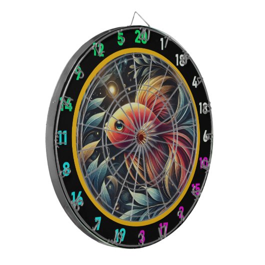 Shimmering Betta Dartboard Game Set Dartscheibe (Vorderseite Links)