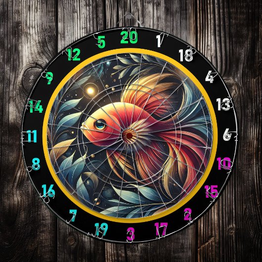 Shimmering Betta Dartboard Game Set Dartscheibe