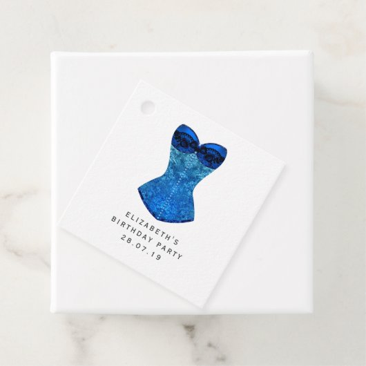 Shimmering Blue Velvet Debutante Geschenkanhänger (Beispiel)