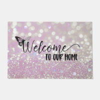 Shimmering Bokeh Willkommen Doormat
