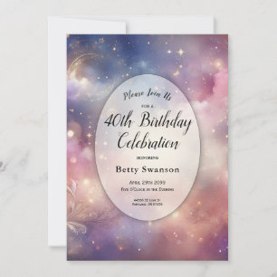 Shimmering Celestial Stardust Skies Milestone Einladung