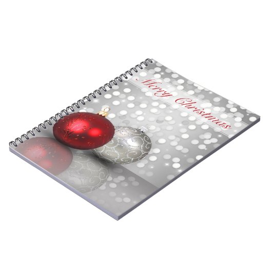 Shimmering Christmas Ornaments - Notebook Notizblock (Linke Seite)