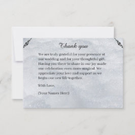 Shimmering Filigree Silver Flat Thank You Card Dankeskarte
