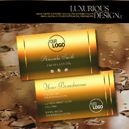 Shimmering Fire Orange Luxury Diamonds Logo hinzuf Visitenkarte