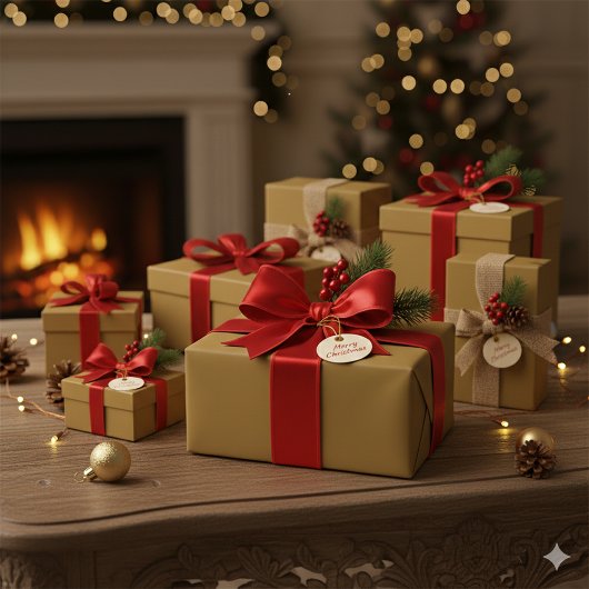 Shimmering Gold Christmas Celebration Gift Paper Geschenkpapier