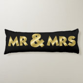Shimmering Gold Mr & Mrs Black Seitenschläferkissen (Vorderseite)