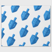 Shimmering Jay Blue Glitzer Dreidel Hanukkah Geschenkpapier (Flach)