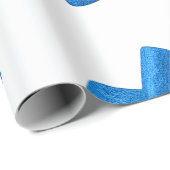 Shimmering Jay Blue Glitzer Dreidel Hanukkah Geschenkpapier (Rolleneckpunkt)