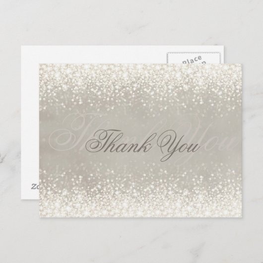 Shimmering Light Glitzer Gray Danke Postcard Postkarte (Vorne/Hinten)