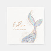 Shimmering Mermaid Schwanz Geburtstag Serviette (Vorderseite)