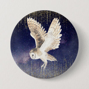 Shimmering Owl Button