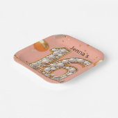 Shimmering Pearlescent Gold Soft Pink Sweet 16 Pappteller (Gewinkelt)