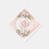 Shimmering Rose Gold Greenery 90th Birthday Napkin Serviette (Ecke)