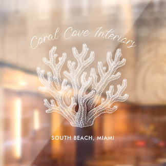 Shimmering Sea Coral Silhouette Window Cling Fensteraufkleber