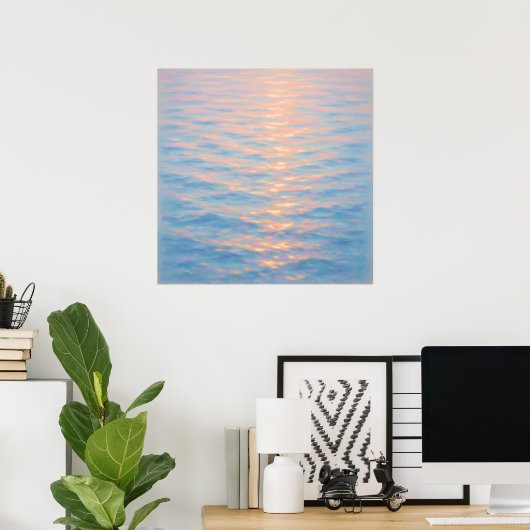 Shimmering Sea - Pastel Painting Style Art Poster (Heimbüro)