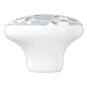 "Shimmering Sea Turtles" | Modern Silver Coastal Keramikknauf (Seitenansicht)