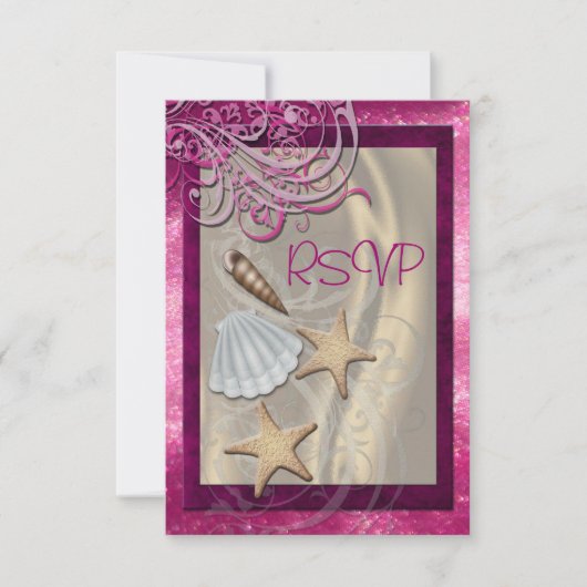 Shimmering Seashell Pink Beach UAwg Einladung (Vorderseite)