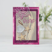 Shimmering Seashell Pink Beach UAwg Einladung (Stehend Vorderseite)