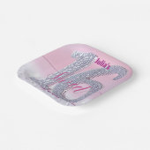 Shimmering Stylish Chic Rhinestone Sweet Sixteen Pappteller (Gewinkelt)