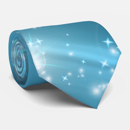 Shimmering Teal Nebula Effect Neck Tie Krawatte (Gerollt)