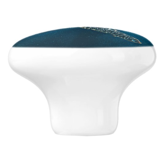 Shimmering Turquoise Sea Turtle | Coastal Keramikknauf (Seitenansicht)