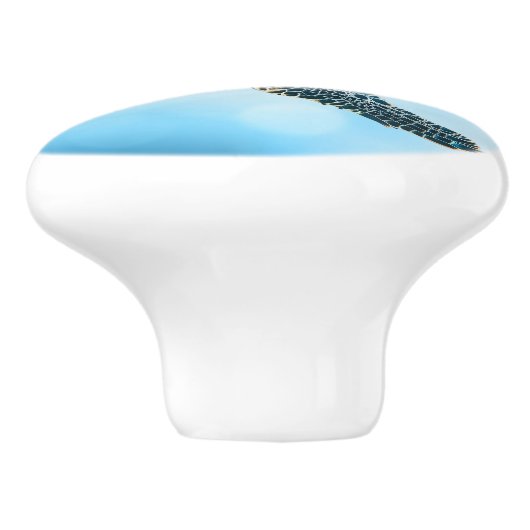 Shimmering Turquoise Sea Turtle | Coastal Keramikknauf (Seitenansicht)