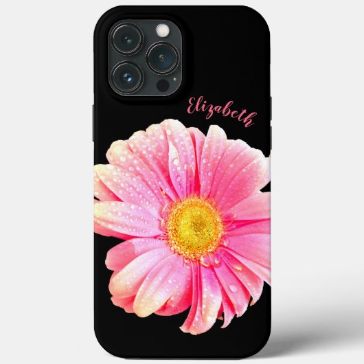 Shimmering Wet Pink Gerber Daisy Case-Mate iPhone Hülle (Rückseite)