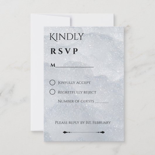 Shimmering Winter RSVP Card (Vorderseite)