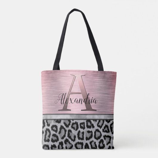 Shimmerpink Blush Monogram Leopard Tasche (Rückseite)