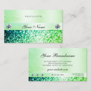 Shimmery Aquamarin Green Glitzer Diamonds Beruflic Visitenkarte
