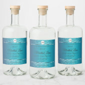 Shimmery Aquamarine Logoinitials Glitzer Produktma Alkoholflaschenetikett (Flaschen)