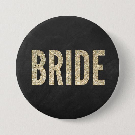 Shimmery Chic Bride Button (Vorderseite)