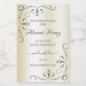 Shimmery Cream Product Labels Verziert Decoder Eck Lebensmitteletikett (Einzelnes Label)