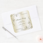 Shimmery Cream Product Labels Verziert Decoder Eck Quadratischer Aufkleber (Umschlag)