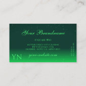 Shimmery Emerald Green Sparkling Diamonds Initials Visitenkarte (Rückseite)