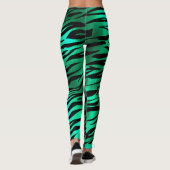 Shimmery Emerald Green Zebra/Tiger Print Leggings (Rückseite)