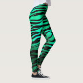 Shimmery Emerald Green Zebra/Tiger Print Leggings (Rechts)