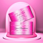 Shimmery Girly Pink Funkelnd Glitzer Stars Initial Visitenkarte