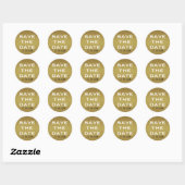 Shimmery Gold Glitzer Save the Date Runder Aufkleber (Blatt)