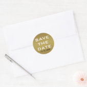 Shimmery Gold Glitzer Save the Date Runder Aufkleber (Umschlag)