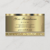 Shimmery Gold Sparkling Glitzer Add Logo Luxuriös Visitenkarte (Rückseite)