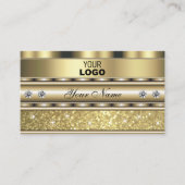 Shimmery Gold Sparkling Glitzer Add Logo Luxuriös Visitenkarte (Vorderseite)