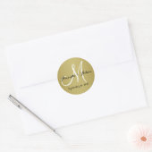 Shimmery Gold Wedding Monogram Siegel Sticker (Umschlag)