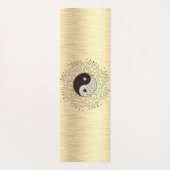 Shimmery Gold Yin Yang Leafy Wreath Yogamatte (Rückseite)