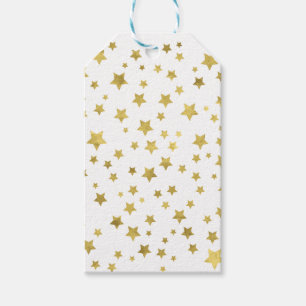 Shimmery Goldstars Golden Star Pattern Geschenkanhänger