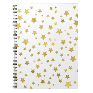 Shimmery Goldstars Golden Star Pattern Notizblock