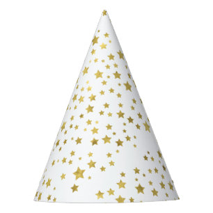 Shimmery Goldstars Golden Star Pattern Partyhütchen