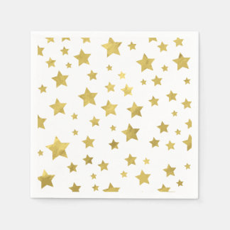 Shimmery Goldstars Golden Star Pattern Serviette