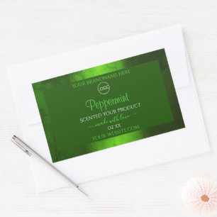 Shimmery Green Marble Modern Product Labels Logo Rechteckiger Aufkleber